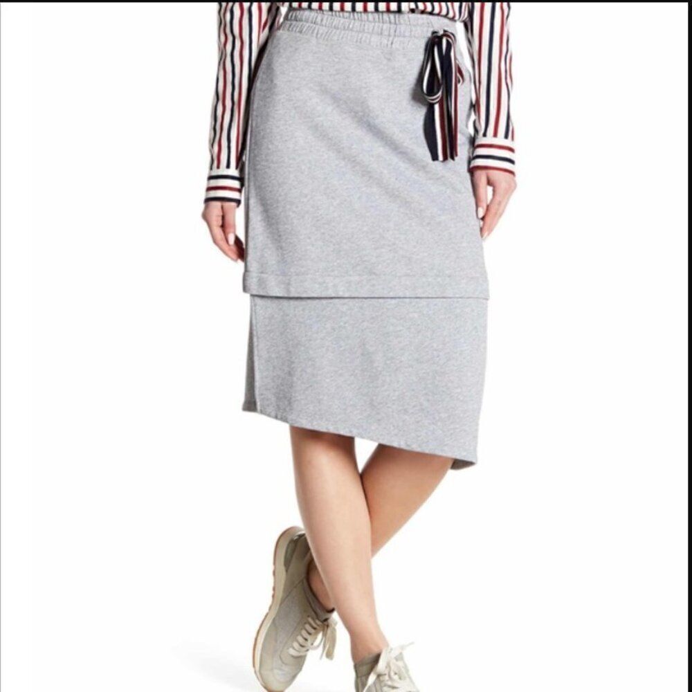 NWT Grey Lab Layered Striped Drawstring Skirt | Size S